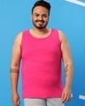 Shop Men's Peppy Pink Plus Size Vest-Front