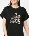 Shop Perfect Flower Boyfriend T-Shirt Black-Front