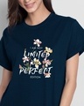 Shop Perfect Flower Boyfriend T-Shirt Navy Blue-Front