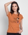 Shop Perfect Minnie Half Sleeve Printed T-Shirt (DL) Vintage Orange-Front