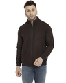Shop Men's Dark Brown Tweed Self Design Tailored Jacket-Front