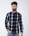 Shop Persian Blue Checked Full Sleeve Shirt-Front