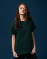 Shop Pine Green Boyfriend T-Shirt-Front