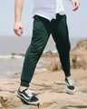 Shop Pine Green Fleece Joggers-Front