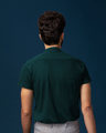 Shop Pine Green Mandarin Collar Pique Shirt-Design