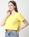 Shop Women's Yellow Boxy Crop Top-Design