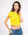 Shop Pineapple Yellow  Crop Top T-Shirt-Front