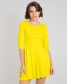 Shop Pineapple Yellow Flared Dress-Front