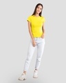 Shop Women's Yellow Slim Fit T-shirt-Full