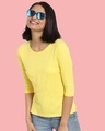 Shop Pineapple Yellow Round Neck 3/4th Sleeve T-Shirt-Front