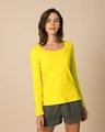 Shop Pineapple Yellow Scoop Neck Full Sleeve T-Shirt-Front