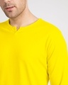 Shop Pineapple Yellow Slit Neck Full Sleeve Henley T-Shirt