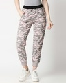 Shop Women's Pink Camo Casual Slim Fit Joggers-Front