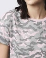 Shop Pink Camo Tie Up Boyfriend T-Shirt