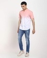 Shop Pink Dip Dye Half Sleeve Shirt-Full