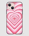 Shop Pink Flare Heart Y2K Premium Glass Case for Apple iPhone 15-Front