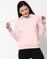Shop Pink Melange Hoodie Sweatshirt-Front
