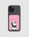 Shop Pink Panda Printed Mobile Card Holders-Front