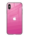 Shop Pink Ribbon Caddy Premium Glass Case for Apple iPhone XS (Shock Proof, Scratch Resistant)-Front