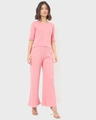 Shop Pink Wide leeged Casual Pants-Full