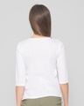 Shop Pizza Cat Round Neck 3/4 Sleeve T-Shirt White-Design
