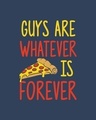 Shop Pizza Is Forever 3/4th Sleeve Slim Fit T-Shirt Navy Blue