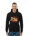 Shop Men's Black Pizza Sense Print Regular Fit Hoodie-Front