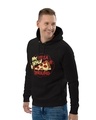 Shop Men's Black Pizza Sense Print Regular Fit Hoodie-Full