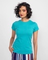 Shop Pack of 2 Women's Blue & White Slim Fit T-shirt-Design