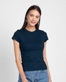 Shop Pack of 2 Women's White & Blue Slim Fit T-shirt-Design