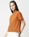 Shop Women's Orange Turtle Neck T-shirt-Design
