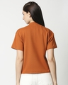 Shop Women's Orange Turtle Neck T-shirt-Full