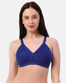 Shop Planet Inner Non Padded Crossfit Full Coverage T-shirt Bra In Blue-Front