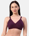 Shop Planet Inner Non Padded Crossfit Full Coverage T-shirt Bra In Wine-Front