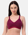 Shop Planet Inner Non Padded Non Wired Everday Wear Full Coverage Bra In Purple-Front