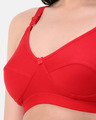 Shop Planet Inner Non Padded Non Wired Everday Wear Full Coverage Bra In Red-Full