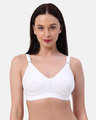 Shop Planet Inner Non Padded Non Wired Everday Wear Full Coverage Bra In White-Front