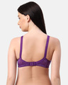 Shop Planet Inner Non Padded Non Wired Full Coverage Lace Bra In Purple-Design