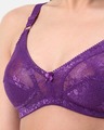 Shop Planet Inner Non Padded Non Wired Full Coverage Lace Bra In Purple-Full