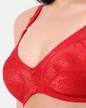 Shop Planet Inner Non Padded Non Wired Full Coverage Lace Bra In Red-Full