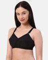 Shop Planet Inner Non Padded Non Wired Full Coverage Pure Cotton Bra In Black-Front