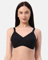 Shop Planet Inner Non Padded Non Wired Full Coverage Pure Cotton Bra In Black-Front