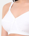 Shop Planet Inner Non Padded Non Wired Full Coverage Pure Cotton Bra In White-Full