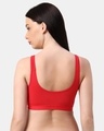 Shop Non Padded Full Coverage High Impact Slip On Sports Bra In Red-Design
