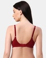 Shop Non Padded Non Wired Double Layered Moulded Fabric T Shirt Bra In Maroon-Design