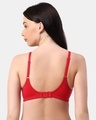 Shop Non Padded Non Wired Double Layered Moulded Fabric T Shirt Bra In Red-Design