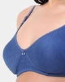 Shop Non Padded Non Wired Every Day Moulded T Shirt Bra In Blue-Full