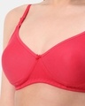 Shop Non Padded Non Wired Every Day Moulded T Shirt Bra In Light Red-Full