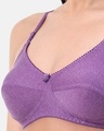 Shop Non Padded Non Wired Melange Fabric Super Support Bra In Lavender-Full