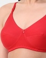 Shop Non Padded Non Wired Super Support Bra In Red-Full